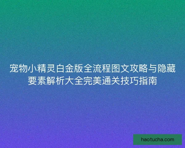 宠物小精灵白金版全流程图文攻略与隐藏要素解析大全完美通关技巧指南