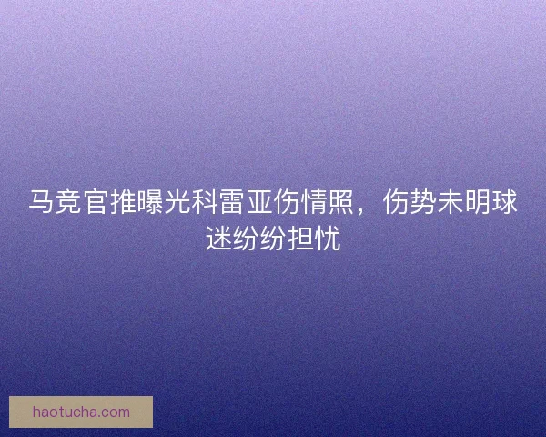 马竞官推曝光科雷亚伤情照，伤势未明球迷纷纷担忧